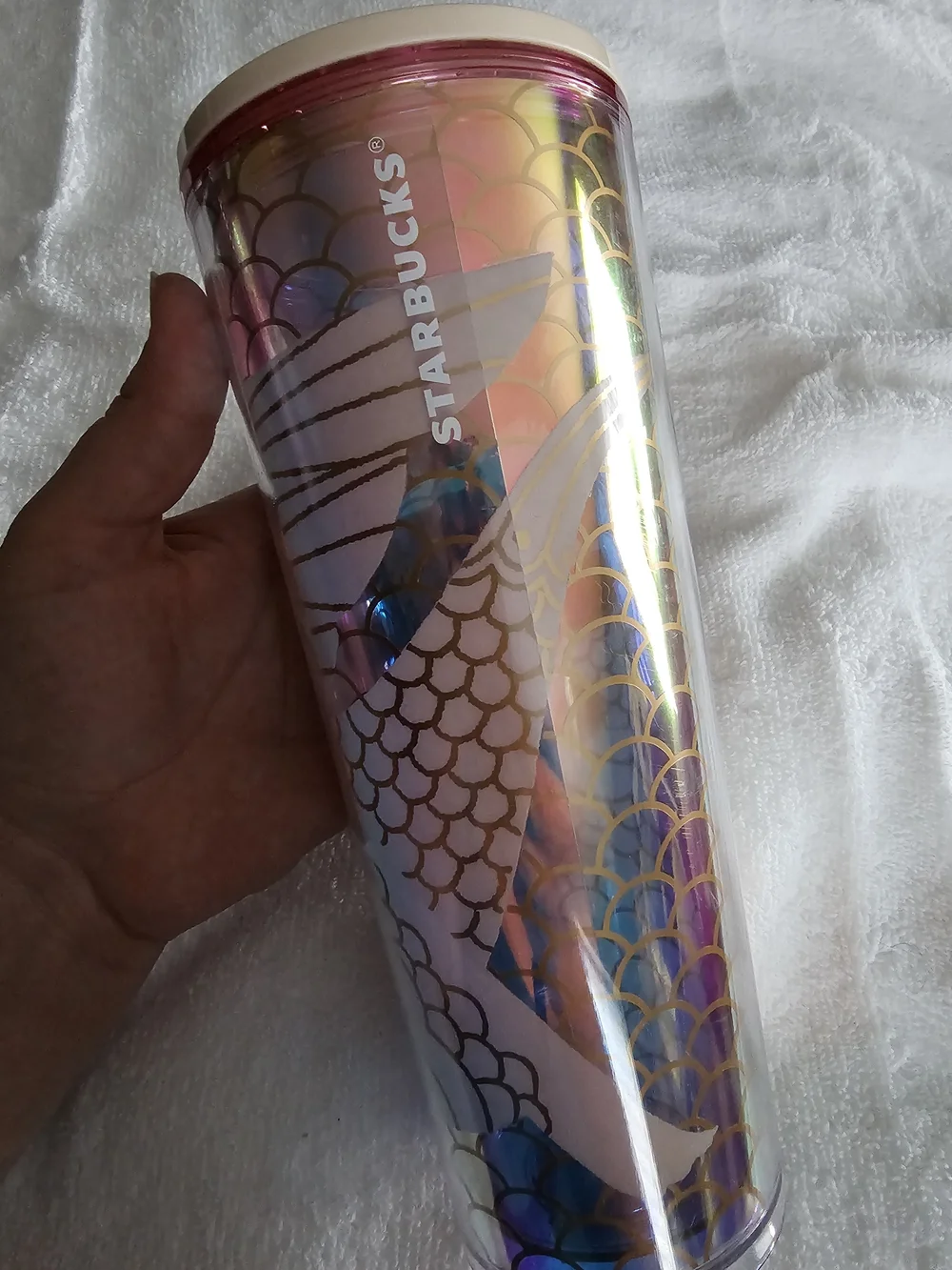 Starbucks 2024 Year of the Wood Dragon Iridescent Cup - Pink Gold Art New Year